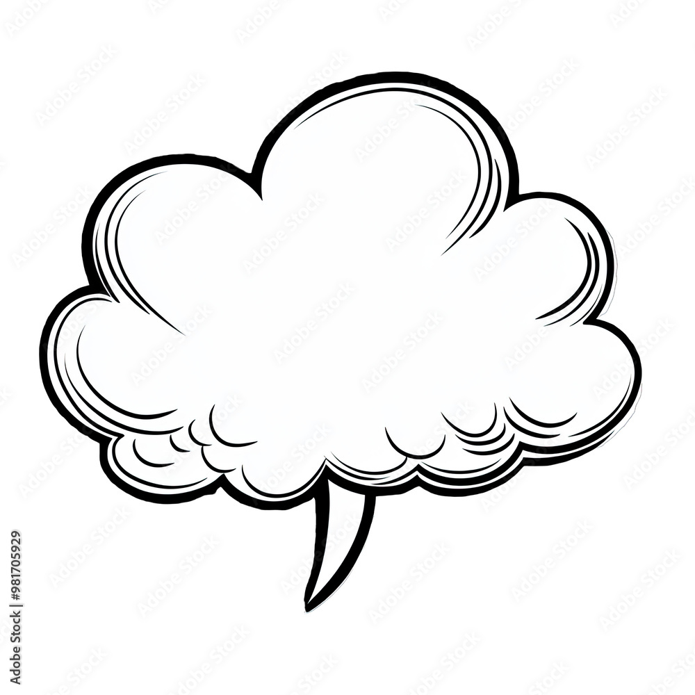 Blank Comic Speech Bubble with Bold Outline Blank Comic Speech Bubble with Bold Outline