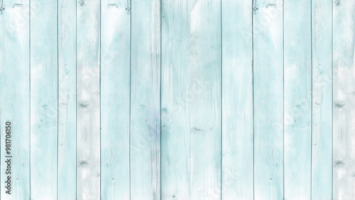 Light blue wooden planks background, ideal for rustic, coastal, or vintage-themed designs and visuals.