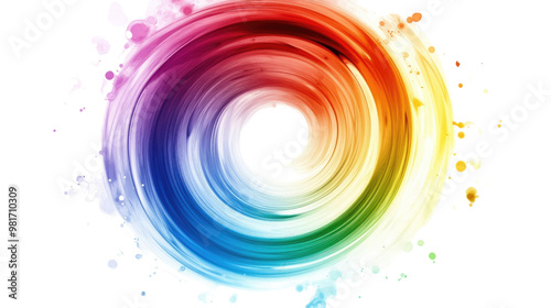 round swirl of light on a white transparent background