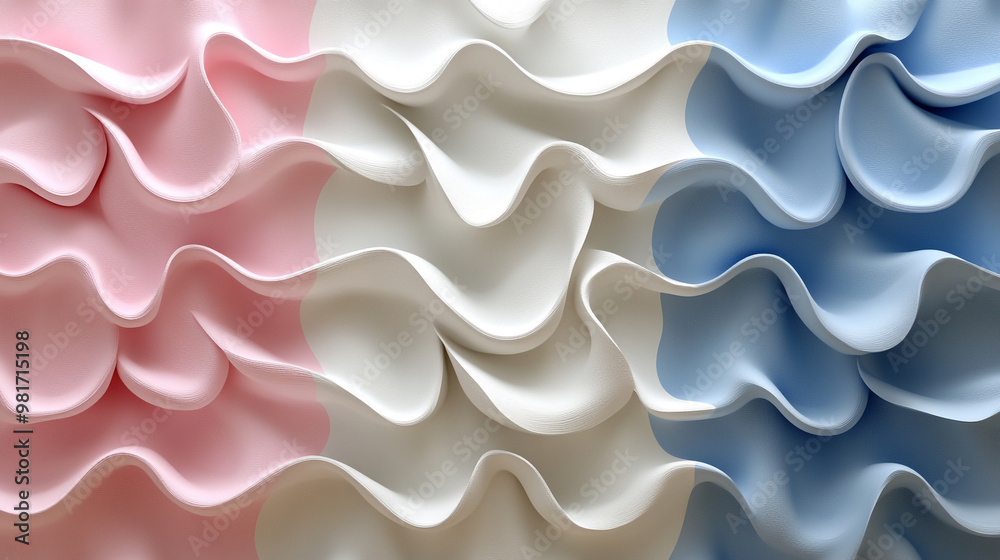 Aesthetic wave pattern in soft pastel colors of pink, white, and blue, creating a soothing and modern background texture. Aesthetic wave pattern in soft pastel colors of pink, white, and blue, creating a soothing and modern background texture.