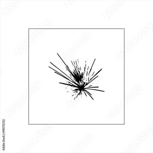 Illustration vector graphic of fireworks icon,  black and white
