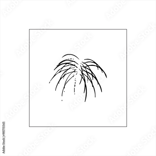Illustration vector graphic of fireworks icon,  black and white