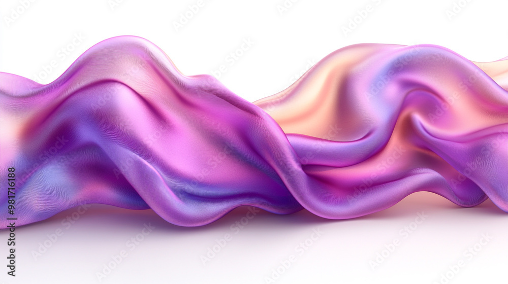 Fototapeta premium Elegant purple silk wave showcasing a smooth, flowing texture, perfect for backgrounds or fashion designs.