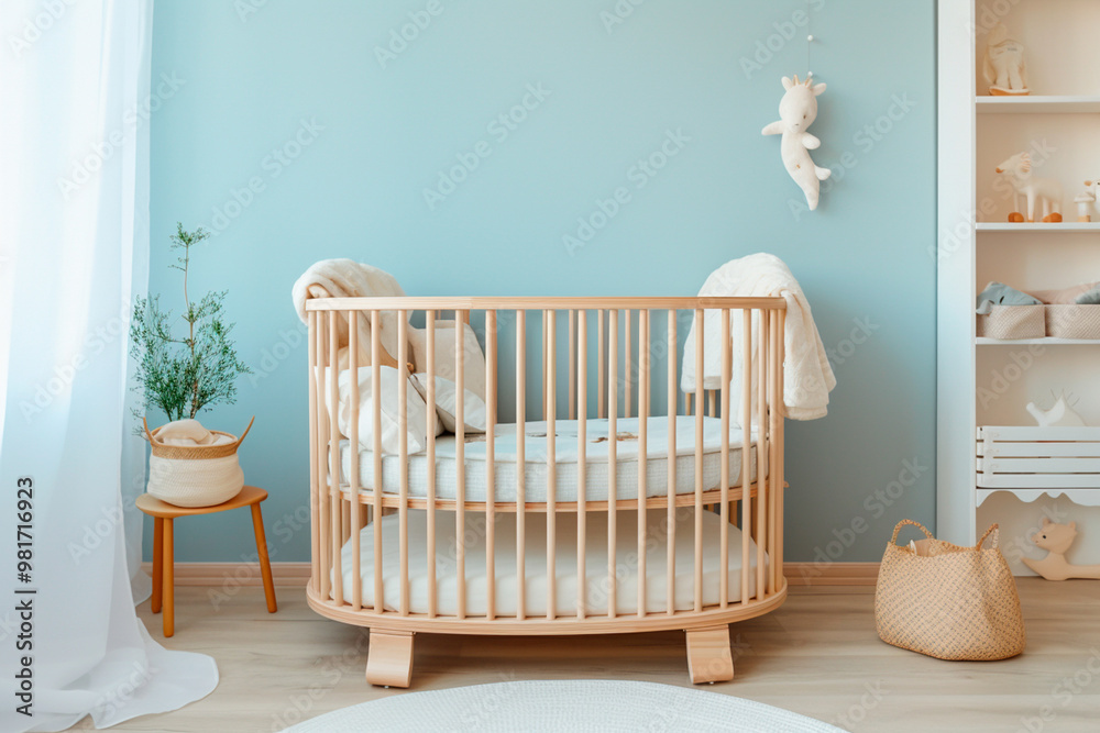 Charming and spacious baby room with a baby blue theme. Baby room inspiration and ideas. Charming and spacious baby room with a baby blue theme. Baby room inspiration and ideas.