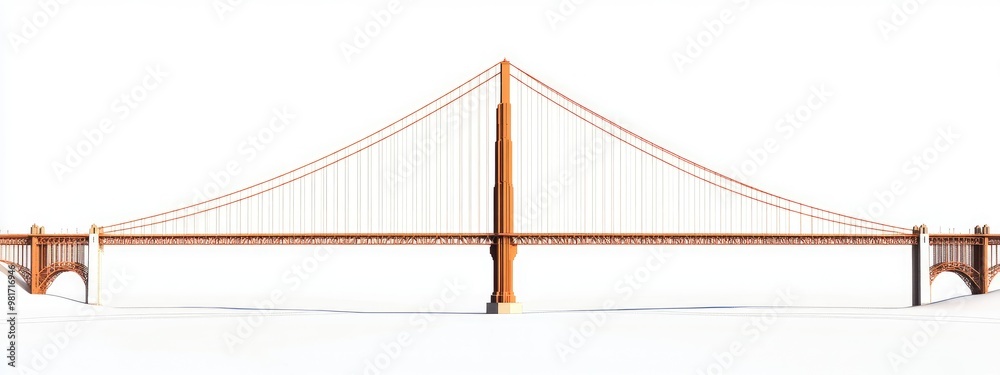 Fototapeta premium golden gate isolated modern bridge structure
