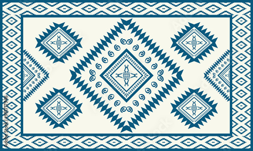 Ethinic Abstract rug pattern on 
Aztec print. Scandinavian seamless pattern. Ethnic ornament. tribal Scandinavian geometric vector ikat pattern.
