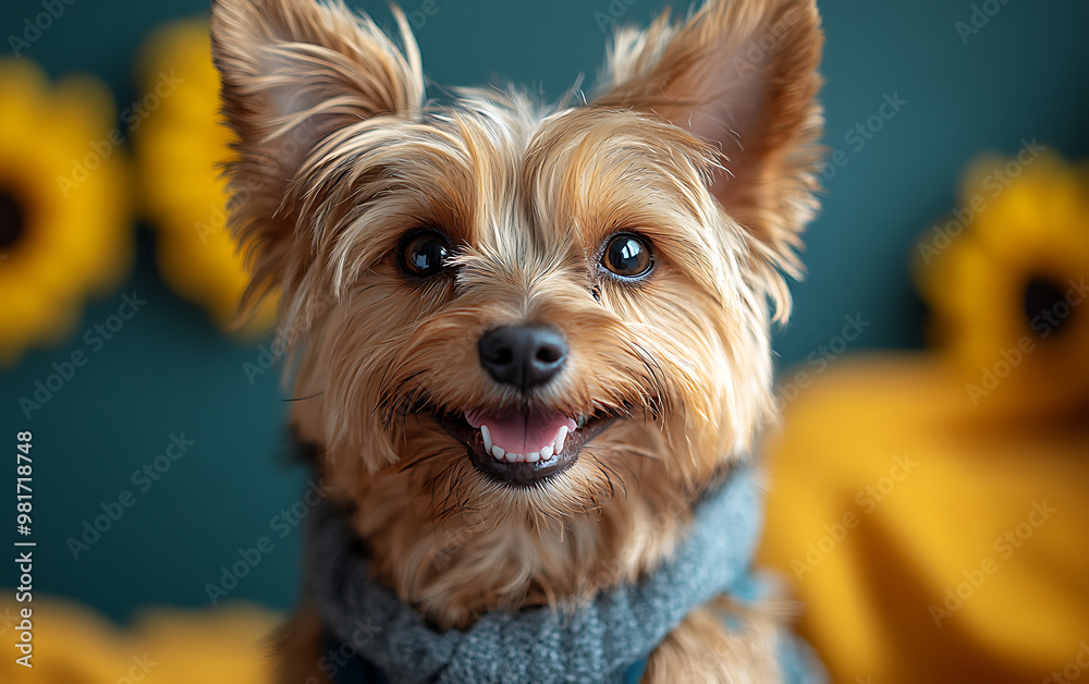 Joyful Yorkie: Adorable Terrier Portrait Banner Joyful Yorkie: Adorable Terrier Portrait Banner