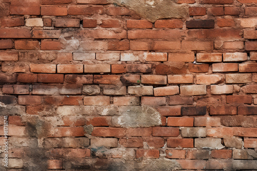 Detailed close-up of brick blocks revealing rough texture and surface features. Clay blocks photo