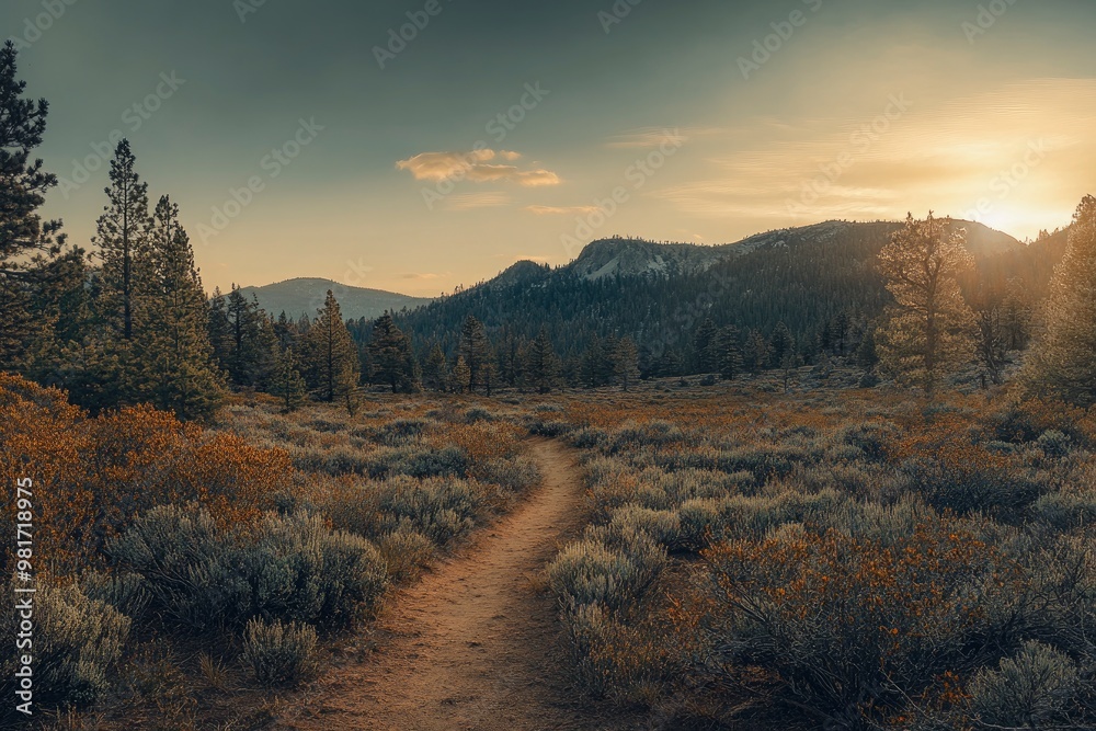 Landscape photo along the Pacific Crest Trail , ai Landscape photo along the Pacific Crest Trail , ai
