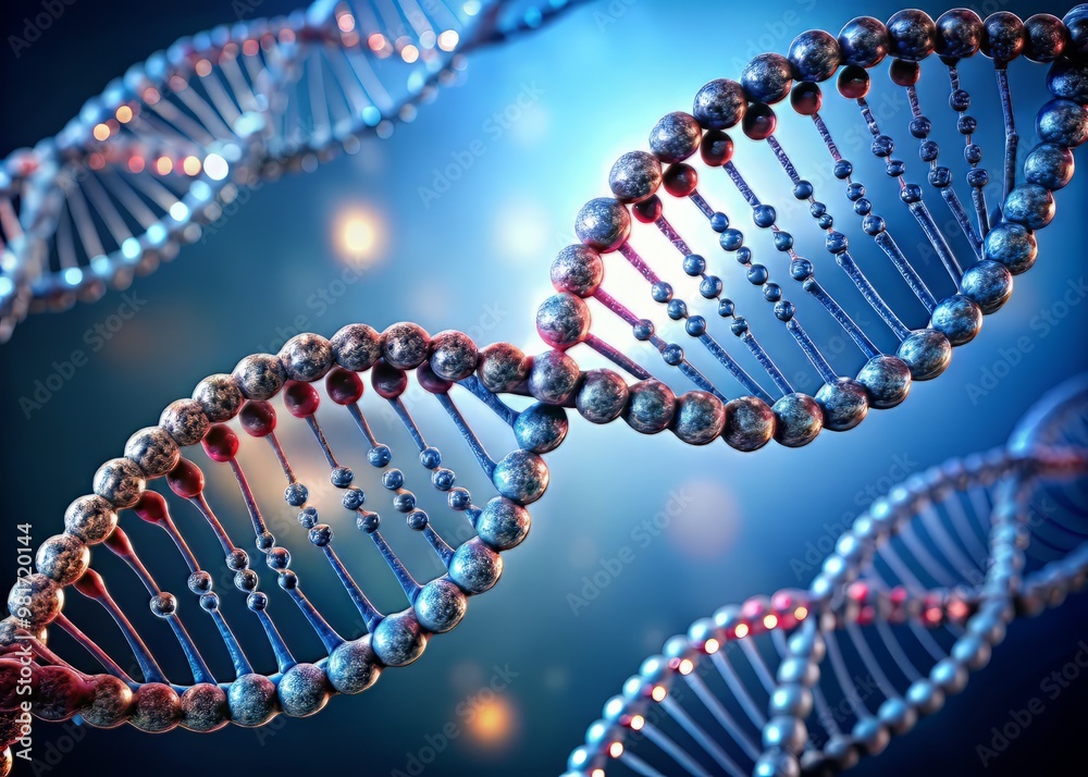 Double helix structure of DNA molecule against a subtle gradient background to convey the intricate and complex nature of genetic code Double helix structure of DNA molecule against a subtle gradient background to convey the intricate and complex nature of genetic code