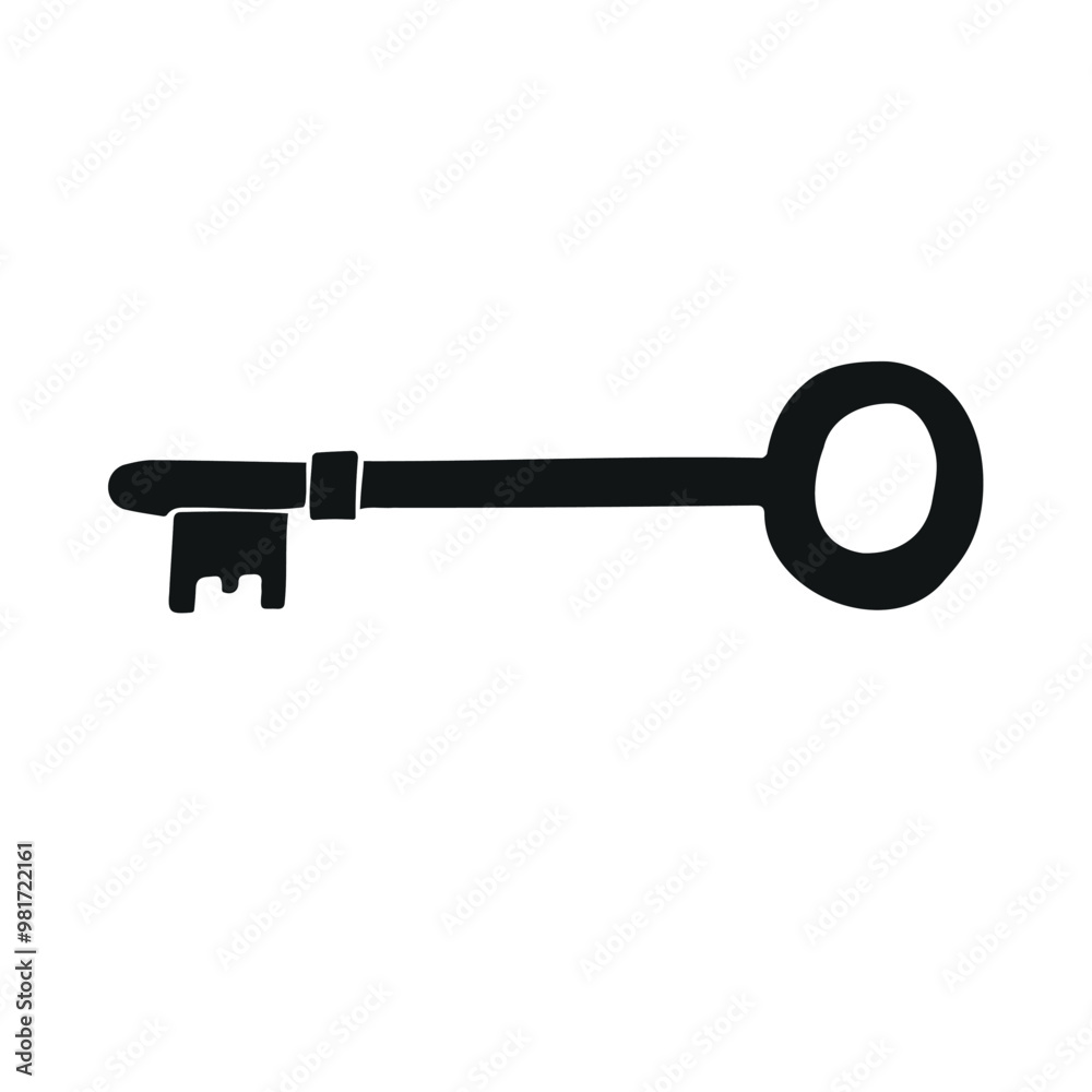 Vector hand drawn sketch doodle key isolated on white background Vector hand drawn sketch doodle key isolated on white background