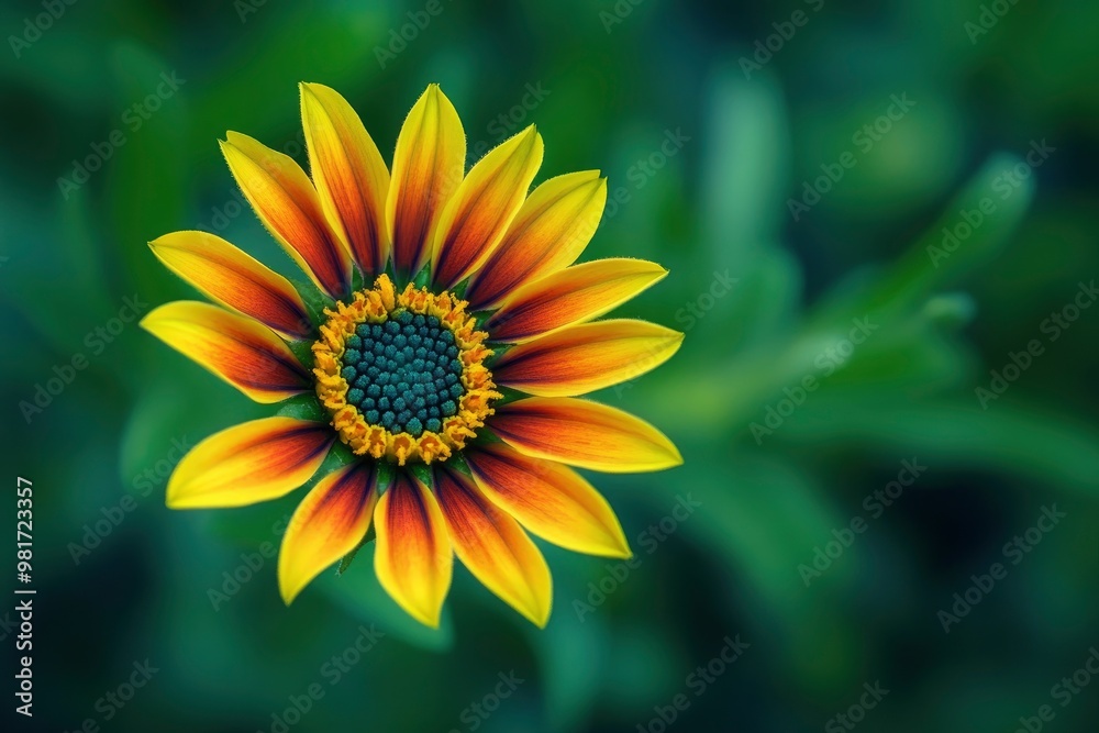 bright flower on green background, ai bright flower on green background, ai