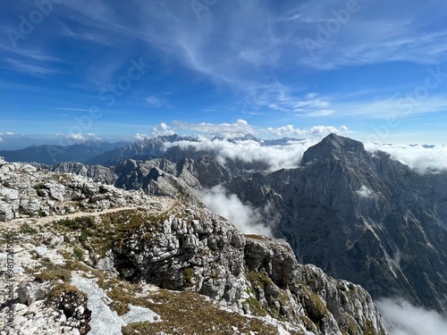 Walking and hiking trails around the Peak of Mangart and in the Julian Alps, Strmec na Predelu (Triglav National Park, Slovenia) - Spazier- und Wanderwege rund um den Mangart-Gipfel (Slowenien) photo