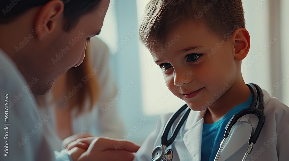 Doctor performing a physical examination on a child Doctor performing a physical examination on a child