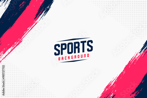 Abstract vector sports background with stripes brush in the corner. High quality sports background with trendy style, suitable for sports events, poster, banner photo