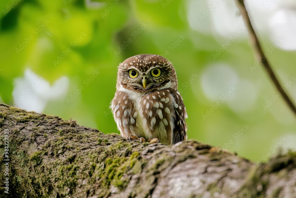 Glaucidium passerinum. It is the smallest owl in Europe. It occurs mainly in northern Europe. But also in Central and Southern Europe. In some mountain areas. Photographed in the Czech Republic, ai Glaucidium passerinum. It is the smallest owl in Europe. It occurs mainly in northern Europe. But also in Central and Southern Europe. In some mountain areas. Photographed in the Czech Republic, ai