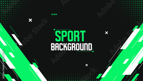 Abstract sport background with vibrant green diagonal shapes. High quality sport background with futuristic and geometric shapes. Perfect for sports events, poster, banner