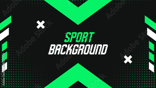 Abstract sport background with vibrant green diagonal shapes. High quality sport background with futuristic and geometric shapes. Perfect for sports events, poster, banner