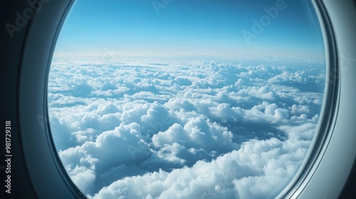 Cloudscape View from Airplane Window