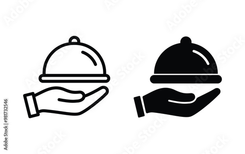 tray in hand icon vector, restaurant sign vector 
