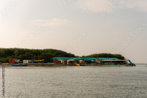 houses on the river Puerto Pizarro Tumbes  Perú photo