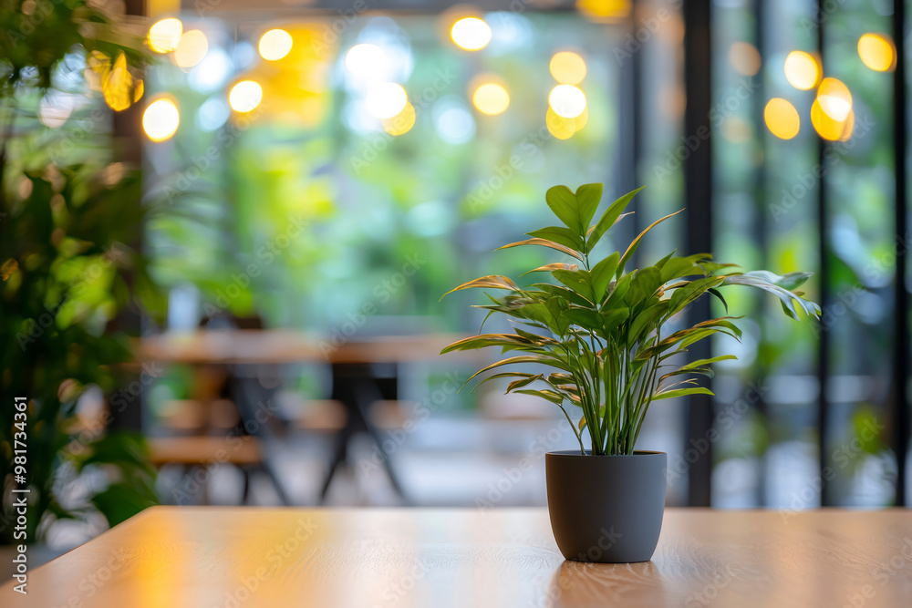 Blur background of contemporary office with greenery and bright natural light. Blur background of contemporary office with greenery and bright natural light.
