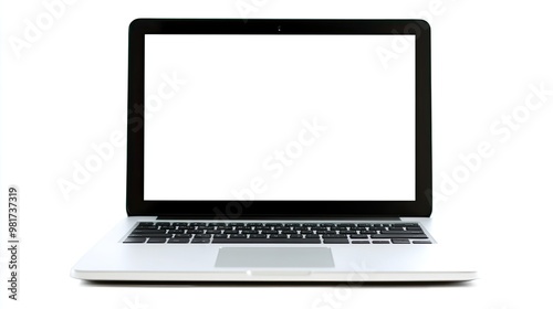 a minimalist laptop with a blank screen