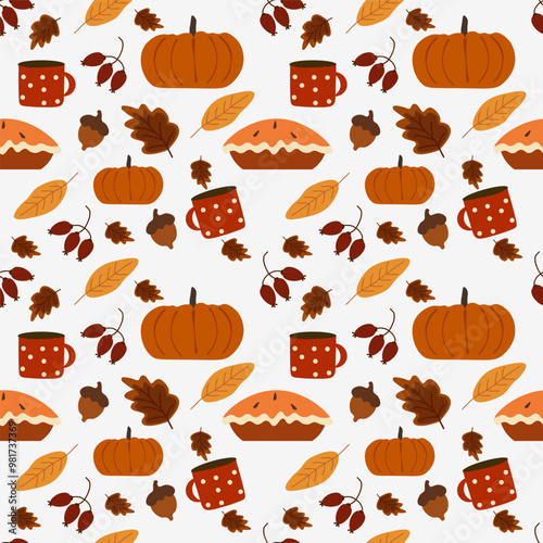 Autumn vector ilustration seamless patern.Great for textile,fabric,wrapping paper,and any print.