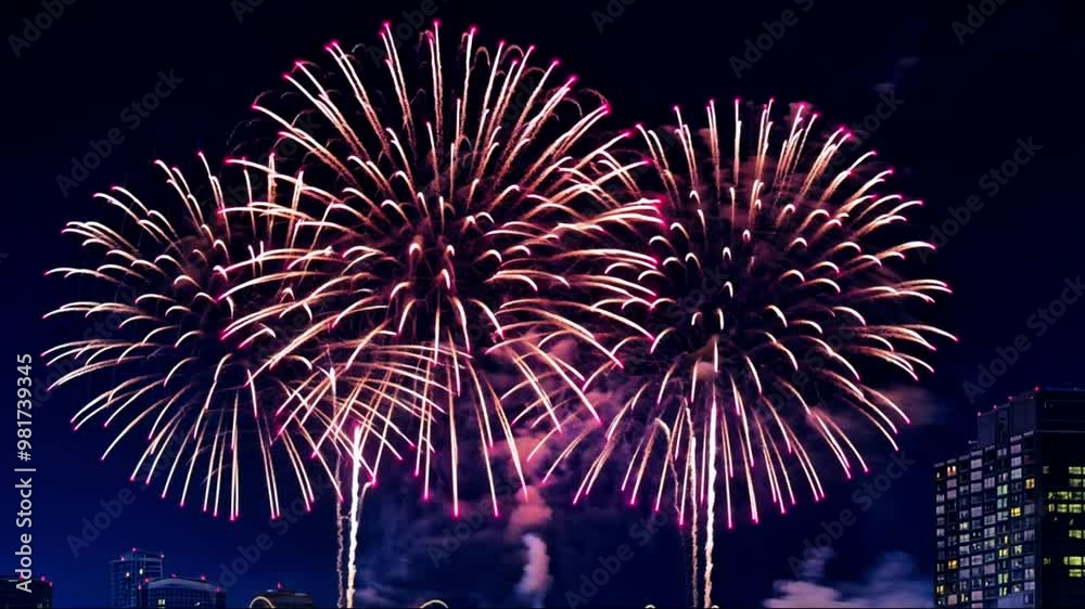 Fireworks at the city sky, new year celebrate Fireworks at the city sky, new year celebrate
