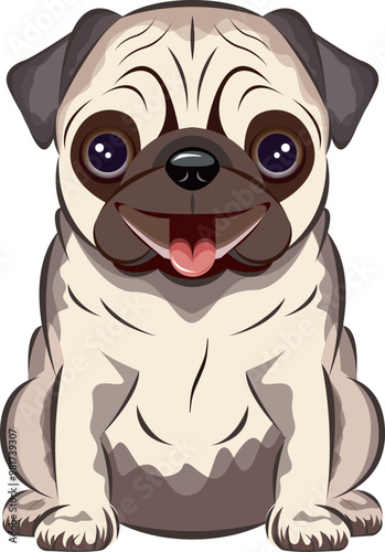 Pug Illustration 犬｜パグ｜イラスト