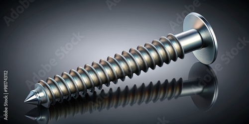 A close-up vector representation of a single screw with microscopic imperfections like tiny burrs, scratches, and subtle color variations