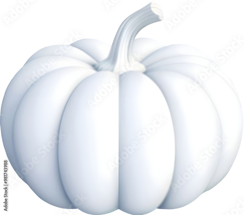 3d model pumpkin isolated on white background