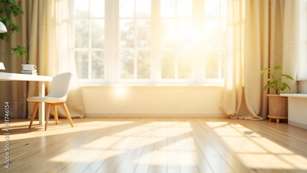 Fototapeta premium A serene indoor scene in a white pot on a bright, sunlit table