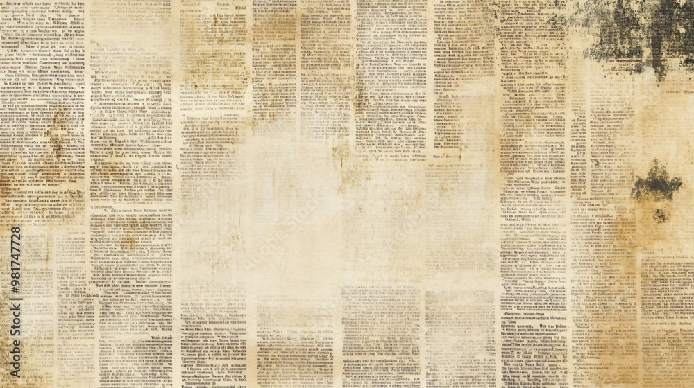 Fototapeta premium Aged, textured, and worn parchment paper with black ink text.