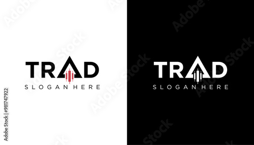 digital trading chart growth logo design. corporate, business, finance symbol icon. - Vector