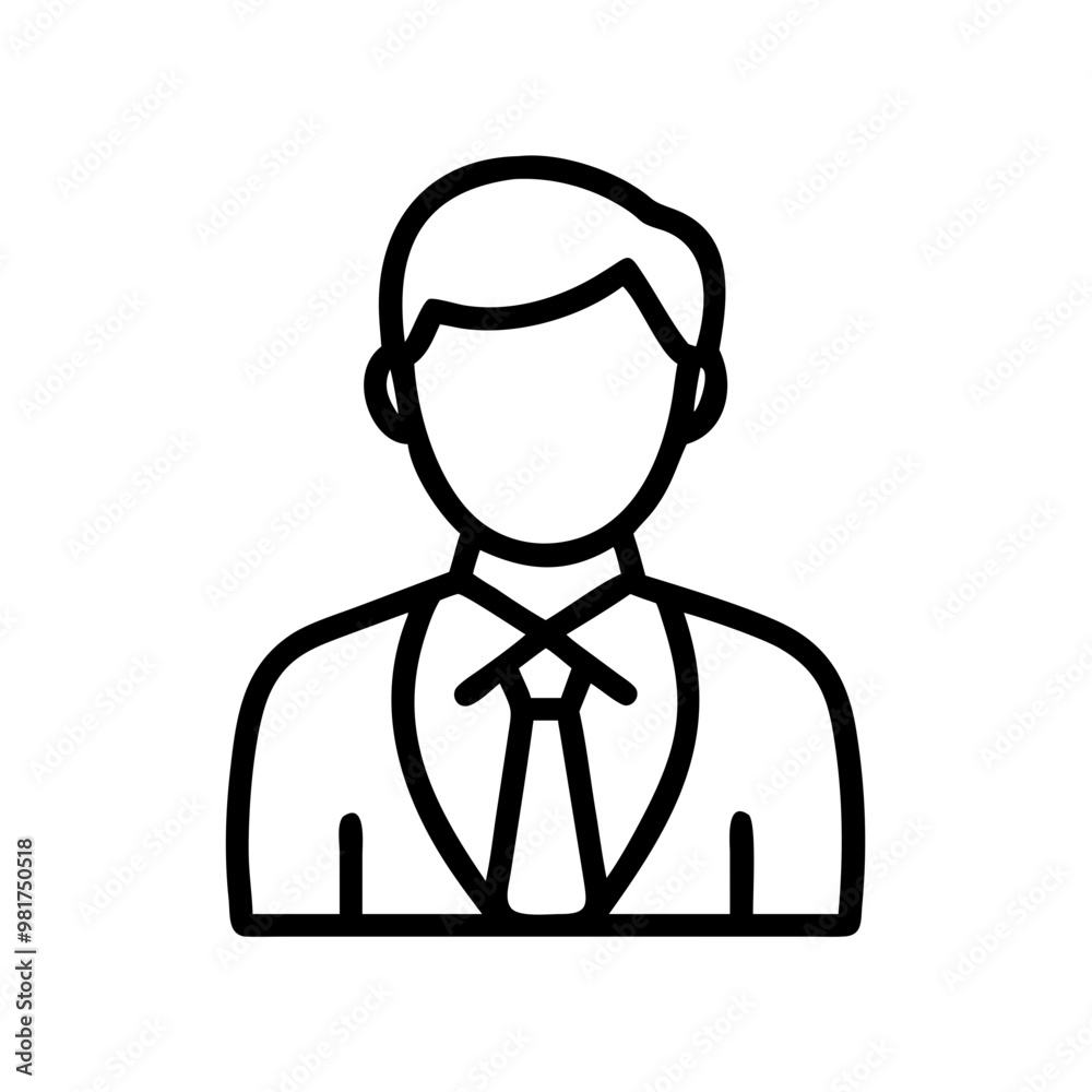 Male professional icon in line art style, business and corporate symbol, businessman Male professional icon in line art style, business and corporate symbol, businessman