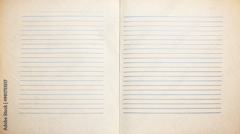 Blank lined paper background texture.