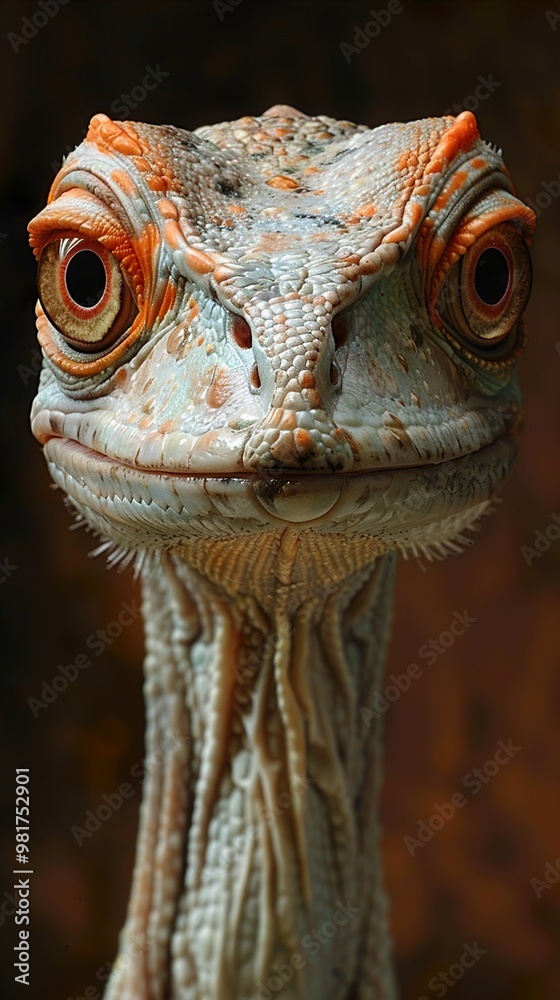 Fototapeta premium Close Up Portrait of a Colorful Lizard with Striking Eyes