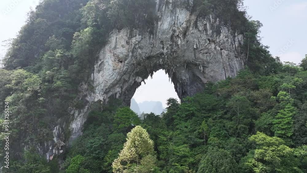 Aerial view of Thung mountain in Tra Linh, Cao Bang province, Vietnam
