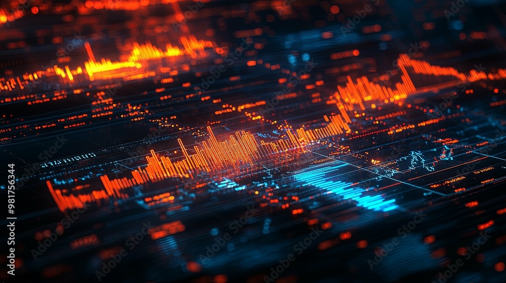Abstract Digital Interface with Glowing Red and Blue Data Lines Abstract Digital Interface with Glowing Red and Blue Data Lines