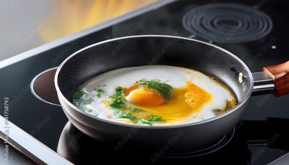 A close-up of a plant-based egg substitute being cooked on a smart stovetop, representing plant-based innovation and the rise of alternative foods in modern kitchens. A close-up of a plant-based egg substitute being cooked on a smart stovetop, representing plant-based innovation and the rise of alternative foods in modern kitchens.