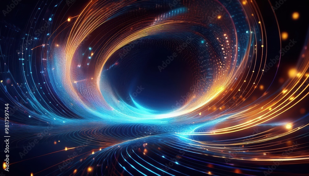 Obraz premium Captivating Cosmic Vortex of Swirling Celestial Energy and Light
