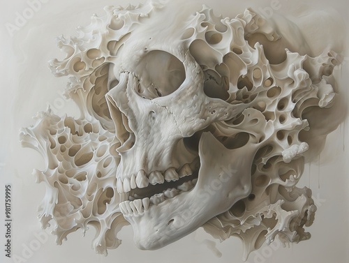 Abstract Skull: A Study of Mortality and Existence photo