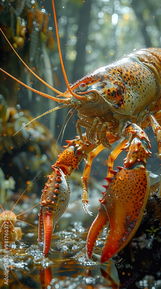 Close Up of a Lobster in Water - Underwater Photography Close Up of a Lobster in Water - Underwater Photography