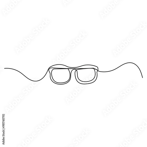 
Sun glass continuous one line drawing outline vector icon  illustration
