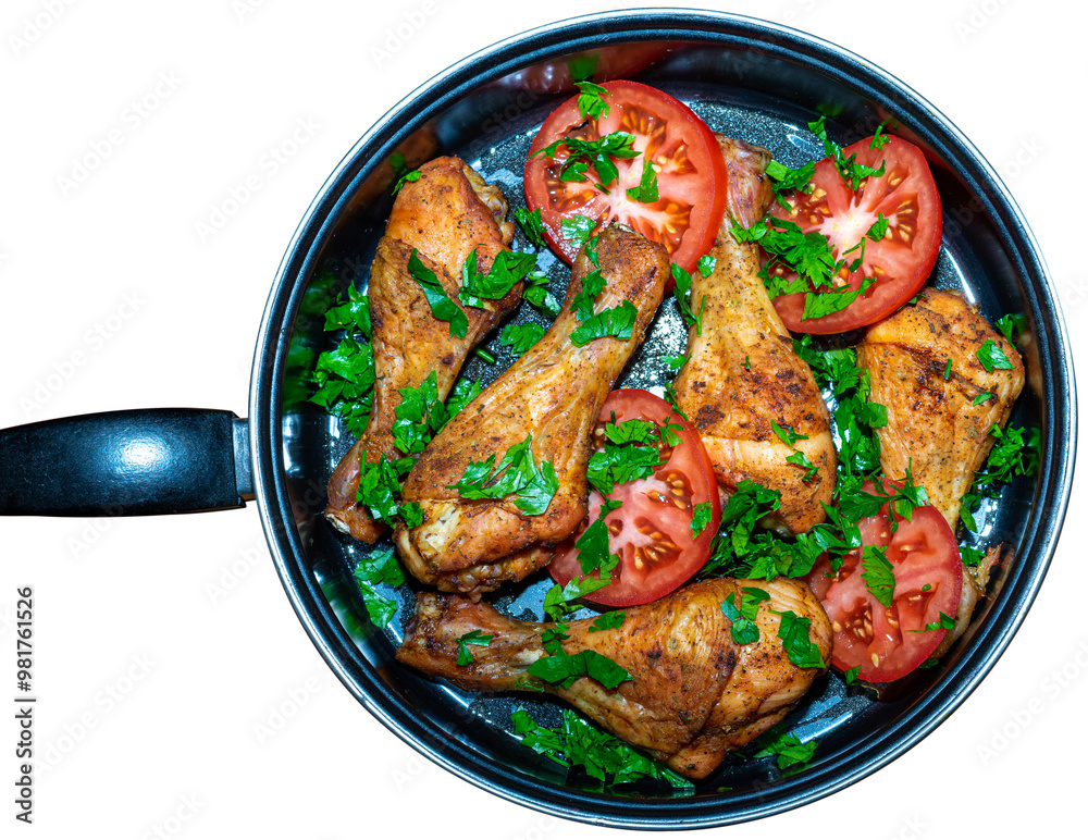 Chicken thighs in tomato sauce with greens Chicken thighs in tomato sauce with greens