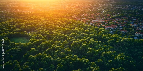 City expansion overtakes a green forest, symbolizing the environmental impact of urban sprawl and unsustainable land use 