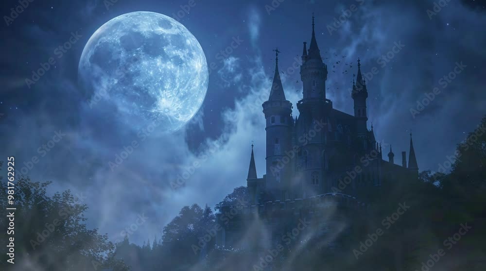 Creepy fantasy castle under a glowing full moon with a mystical starry sky, creating an eerie and magical atmosphere.
Seamless looping 4k time-lapse virtual video animation Generated AI Creepy fantasy castle under a glowing full moon with a mystical starry sky, creating an eerie and magical atmosphere.
Seamless looping 4k time-lapse virtual video animation Generated AI