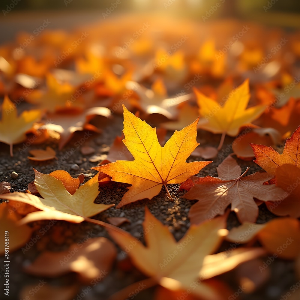 autumn leaves on the ground. generative ai autumn leaves on the ground. generative ai