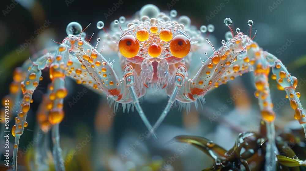 Macro Photography of a Spider Covered in Water Droplets Macro Photography of a Spider Covered in Water Droplets